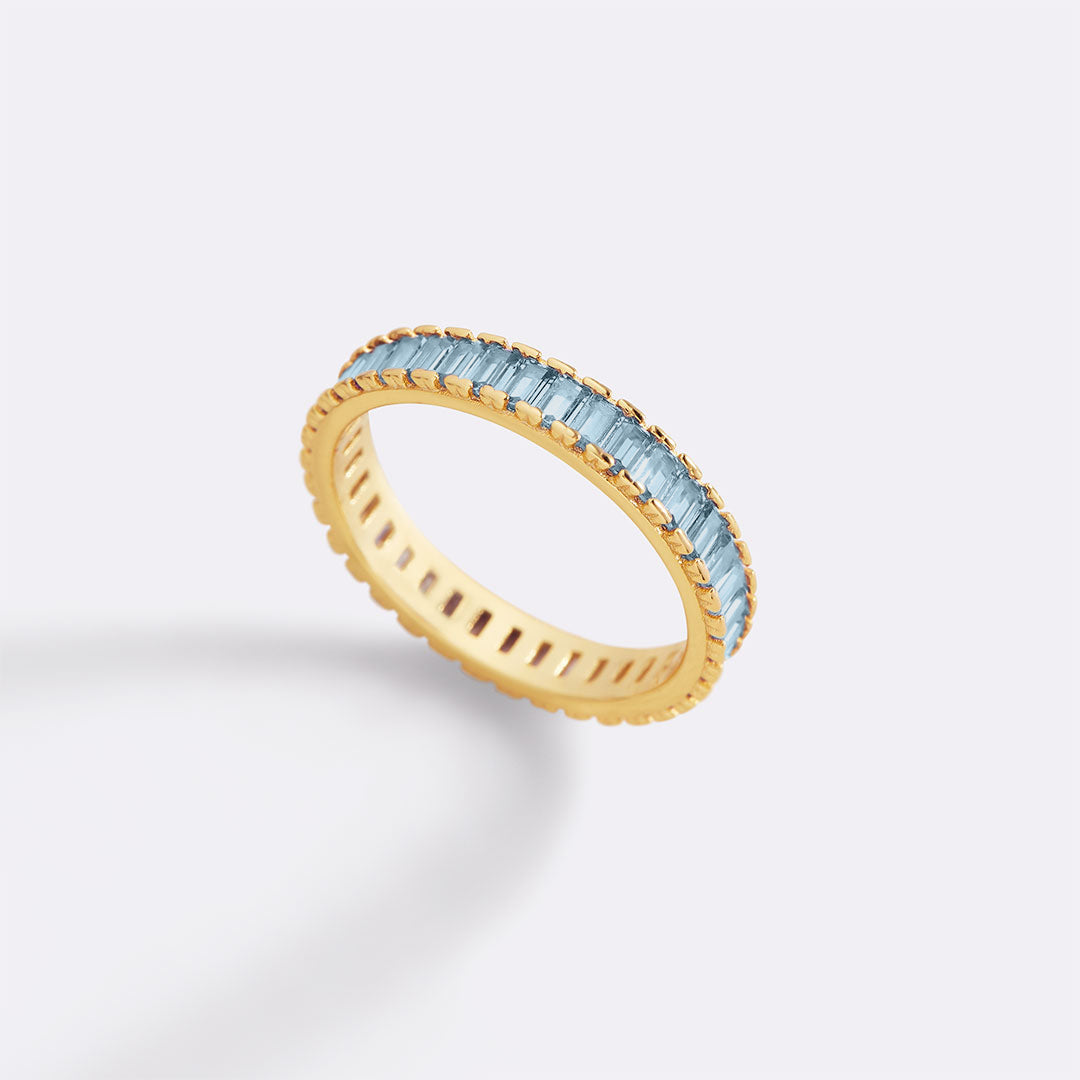 Mint & Lily Baguette Birthstone Eternity Band