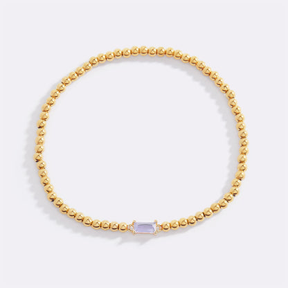 Mint & Lily Gold Beaded Birthstone Bracelet