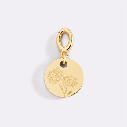 Mint & Lily Engraved Birth Flower Disc Charm