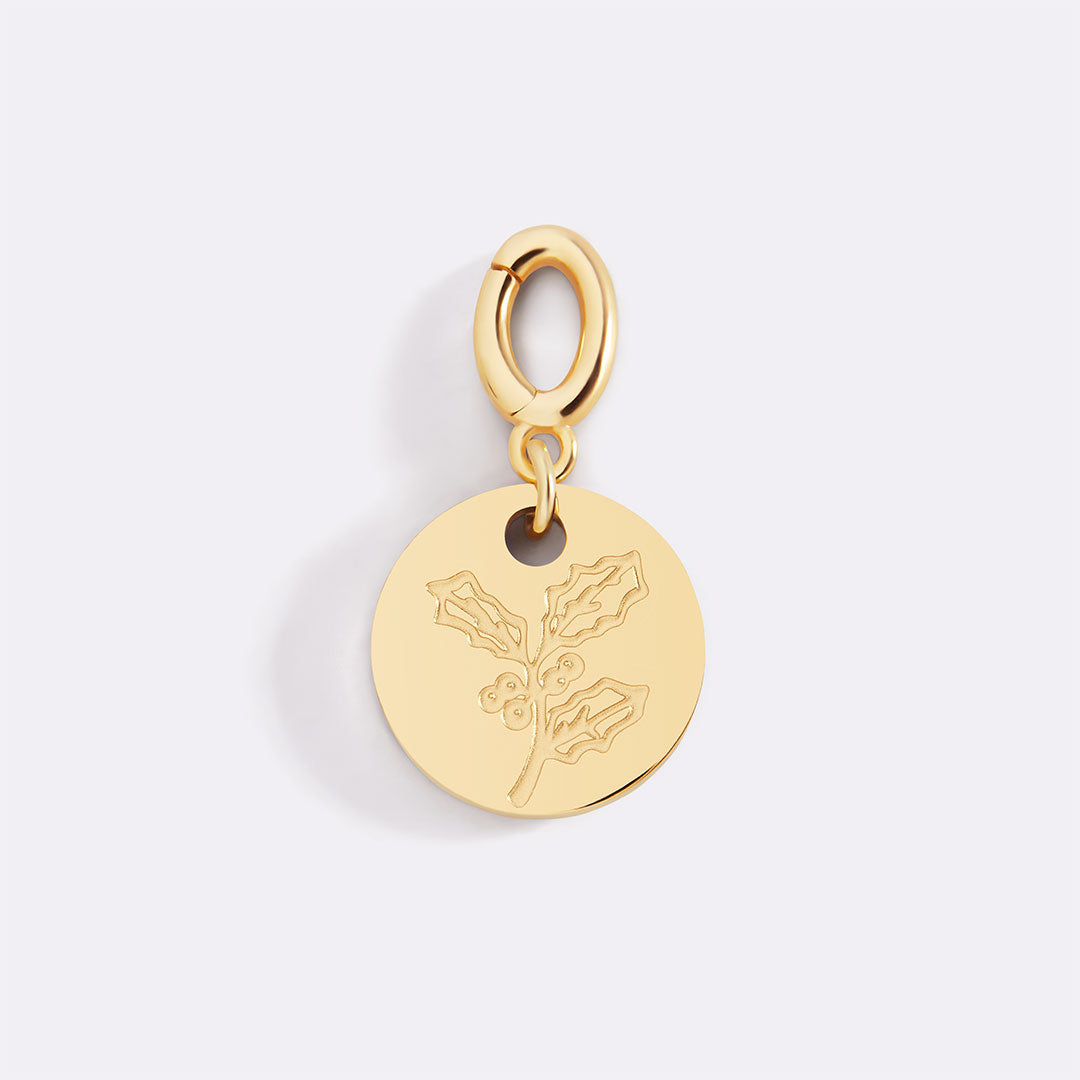 Mint & Lily Engraved Birth Flower Disc Charm