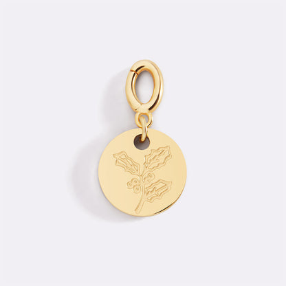 Mint & Lily Engraved Birth Flower Disc Charm