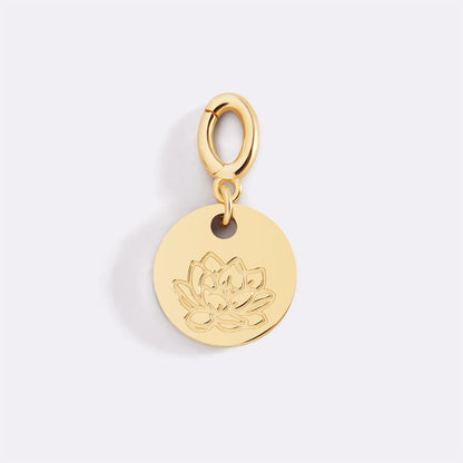 Mint & Lily Engraved Birth Flower Disc Charm