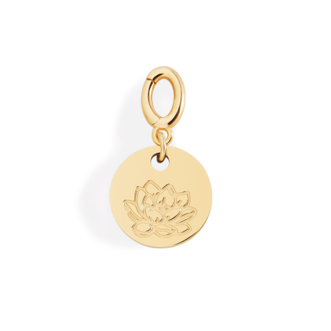 Mint & Lily Engraved Birth Flower Disc Charm