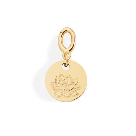Mint & Lily Engraved Birth Flower Disc Charm
