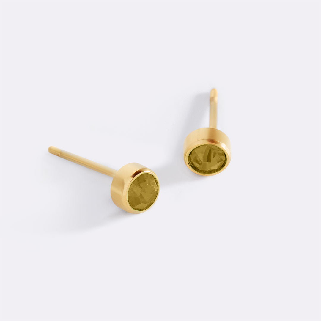 Mint & Lily Birthstone Bezel Studs