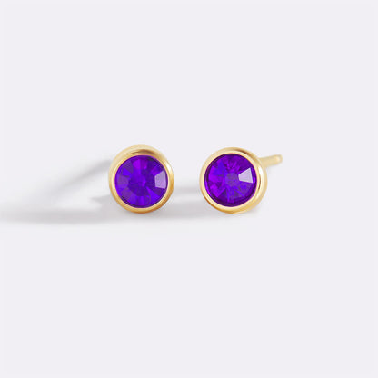 Mint & Lily Birthstone Bezel Studs