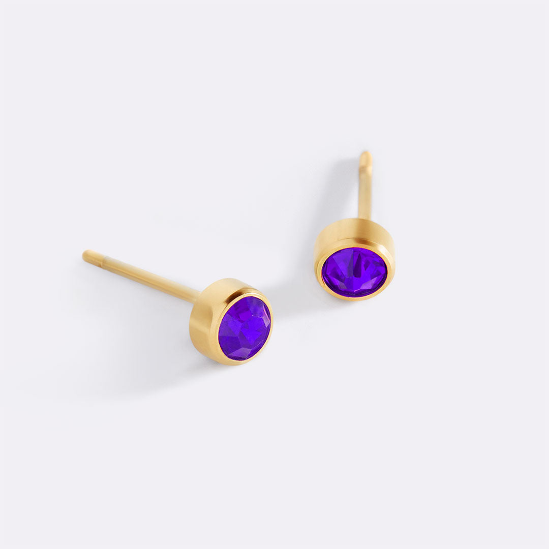 Mint & Lily Birthstone Bezel Studs