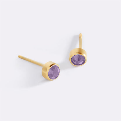 Mint & Lily Birthstone Bezel Studs
