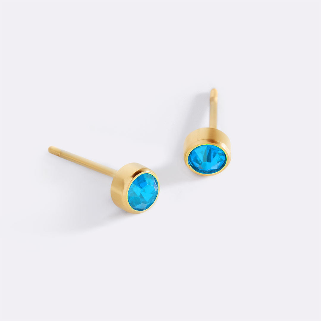Mint & Lily Birthstone Bezel Studs