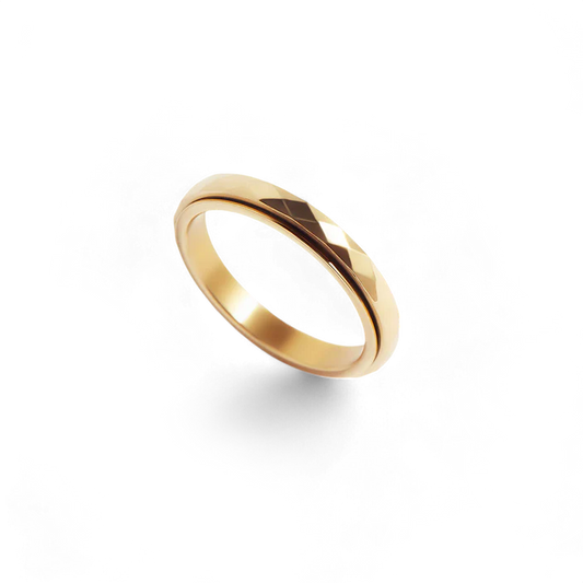 Mint & Lily Dainty Hammered Band Spinning Fidget Ring
