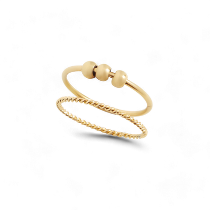 Mint & Lily Dainty Stackable Beaded Fidget Ring Set