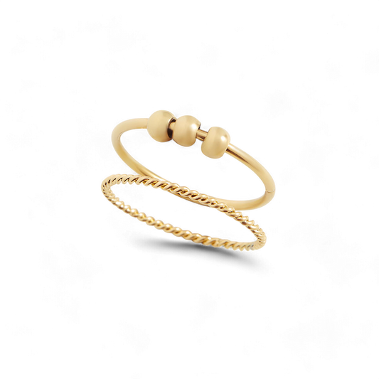 Mint & Lily Dainty Stackable Beaded Fidget Ring Set