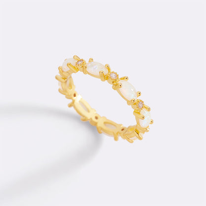 Mint & Lily Eternity Fire Opal Ring