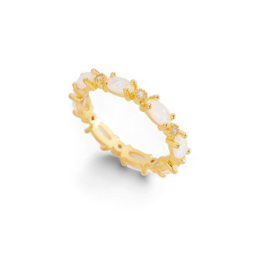 Mint & Lily Eternity Fire Opal Ring