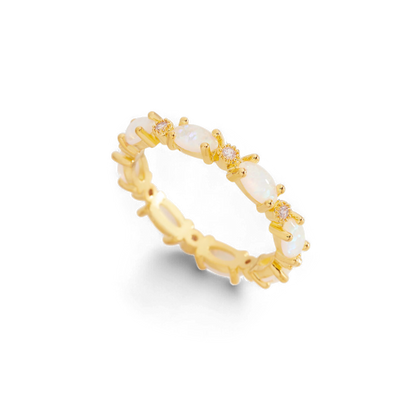 Mint & Lily Eternity Fire Opal Ring