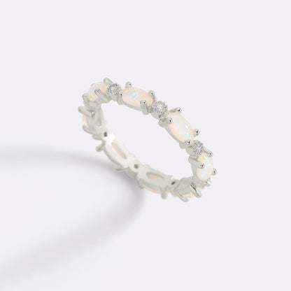Mint & Lily Eternity Fire Opal Ring
