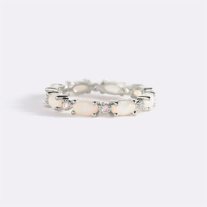 Mint & Lily Eternity Fire Opal Ring