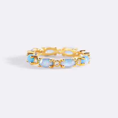 Mint & Lily Eternity Fire Opal Ring