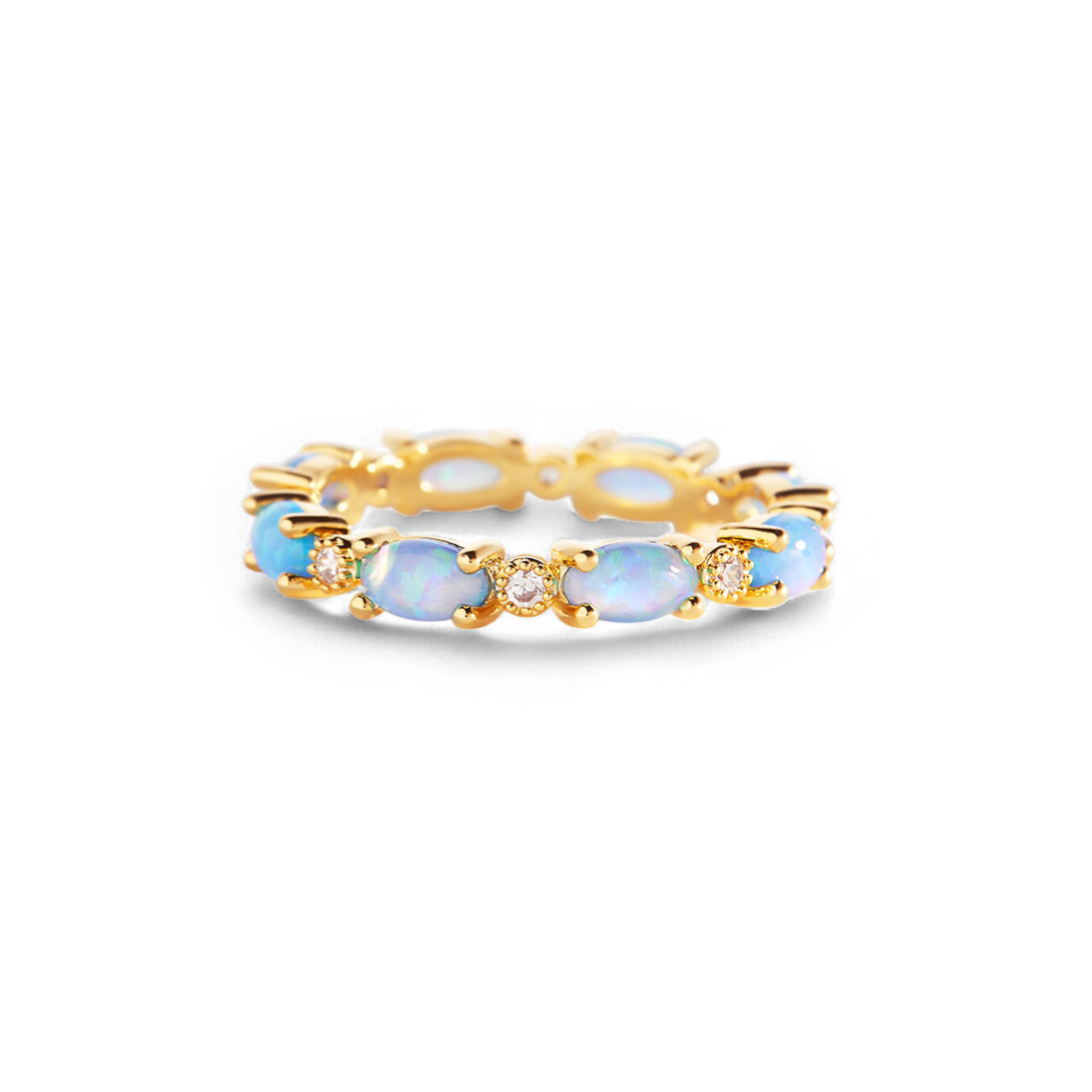Mint & Lily Eternity Fire Opal Ring