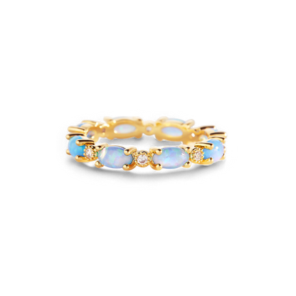 Mint & Lily Eternity Fire Opal Ring
