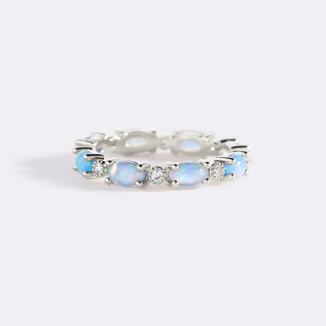 Mint & Lily Eternity Fire Opal Ring