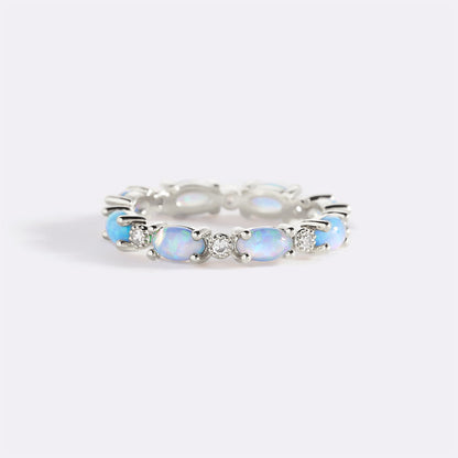 Mint & Lily Eternity Fire Opal Ring