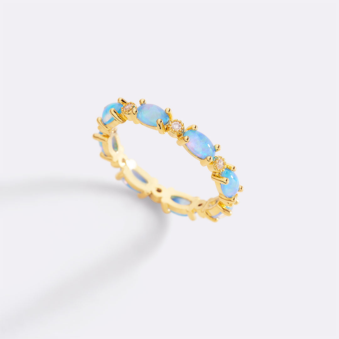 Mint & Lily Eternity Fire Opal Ring