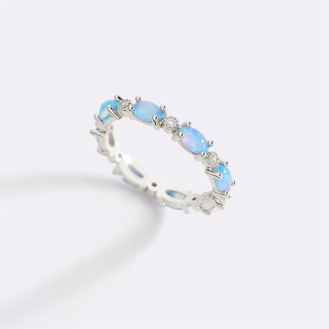 Mint & Lily Eternity Fire Opal Ring