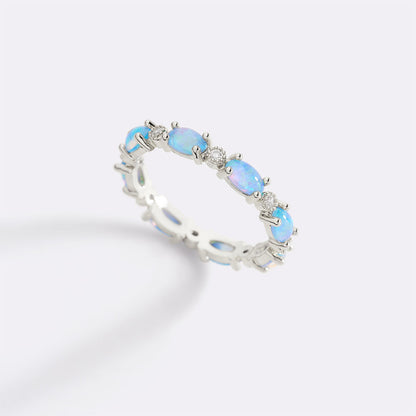 Mint & Lily Eternity Fire Opal Ring