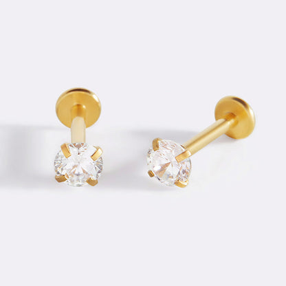 Mint & Lily Crystal Sleeper Flatback Studs | 18g