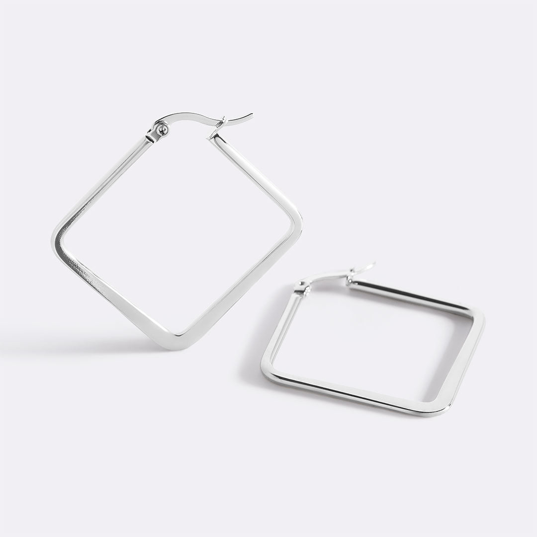 Mint & Lily Geometric Girl Boss Hoop Earrings