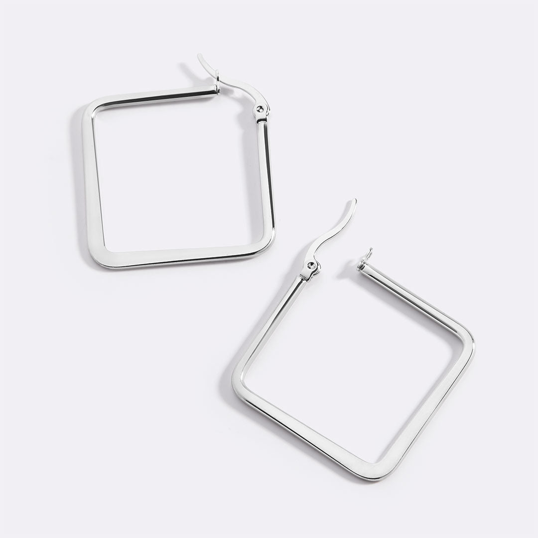 Mint & Lily Geometric Girl Boss Hoop Earrings