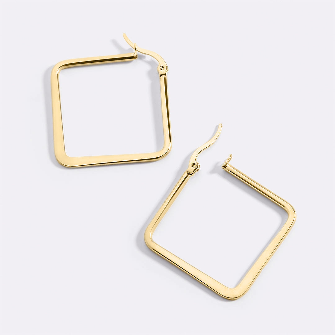 Mint & Lily Geometric Girl Boss Hoop Earrings