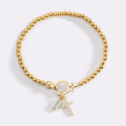 Mint & Lily Cross Charm Birthstone Bracelet