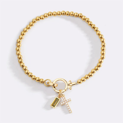 Mint & Lily Cross Charm Birthstone Bracelet