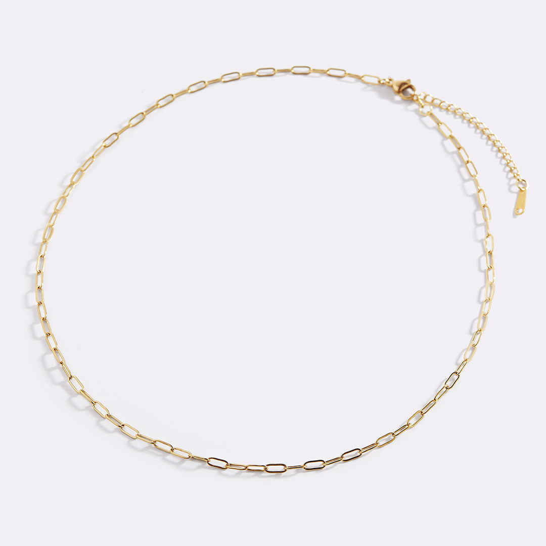 Mint & Lily Thin Paperclip Necklace