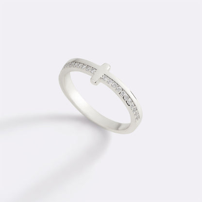 Mint & Lily Let God Be In Control Golden Cross Ring