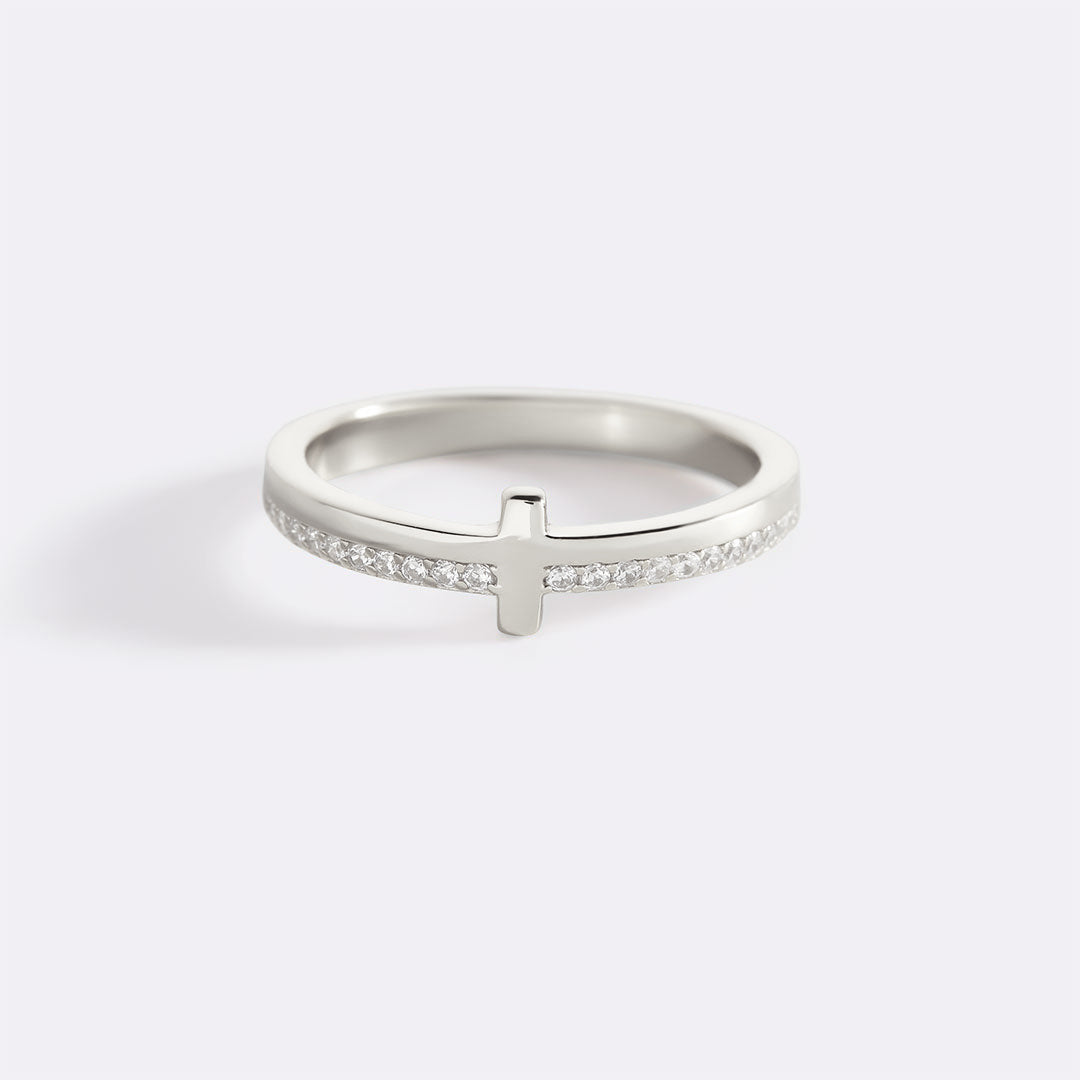 Mint & Lily Let God Be In Control Golden Cross Ring