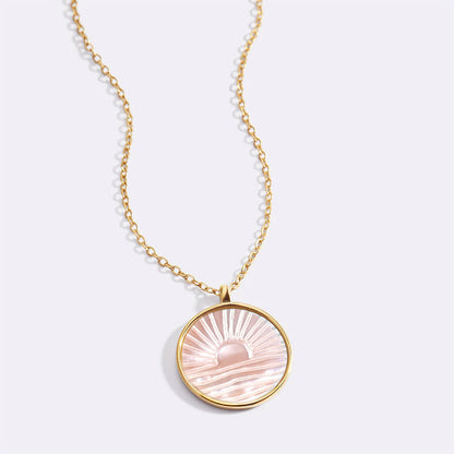 Mint & Lily Mother of Pearl Sunrise Pendant Necklace