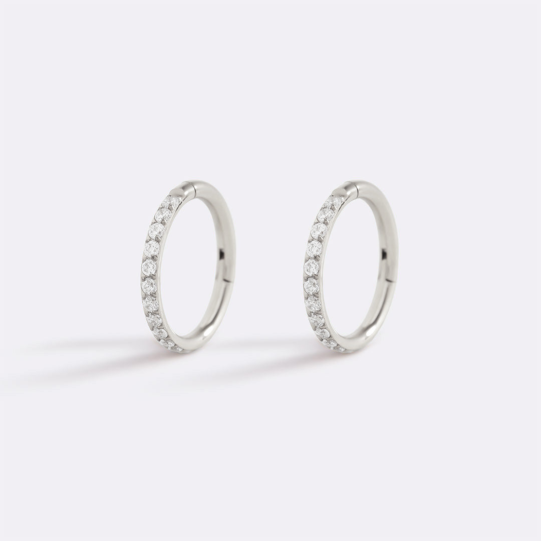 Mint & Lily Eternity Crystal Cartilage Hoop Earrings | 16g