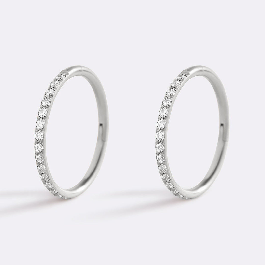 Mint & Lily Eternity Crystal Cartilage Hoop Earrings | 16g