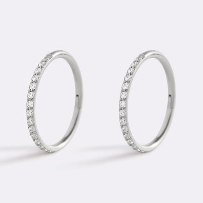 Mint & Lily Eternity Crystal Cartilage Hoop Earrings | 16g