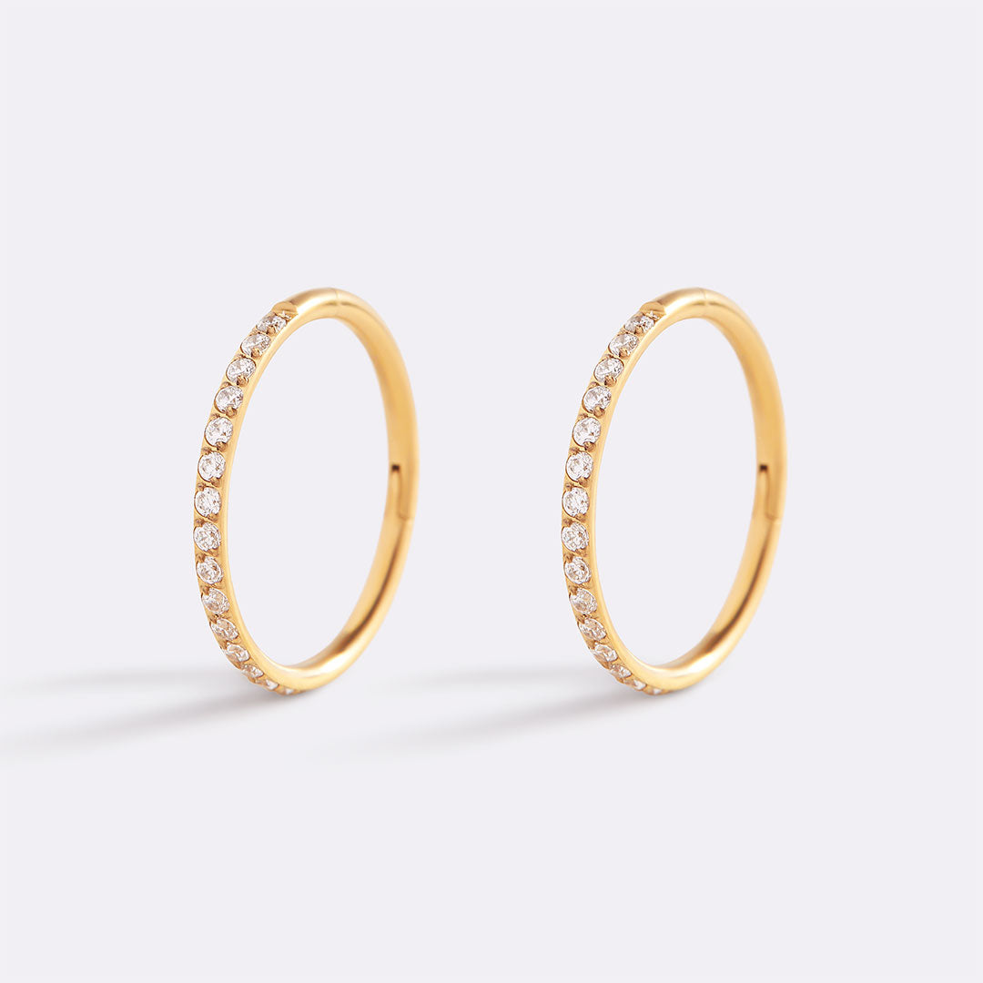 Mint & Lily Eternity Crystal Cartilage Hoop Earrings | 16g