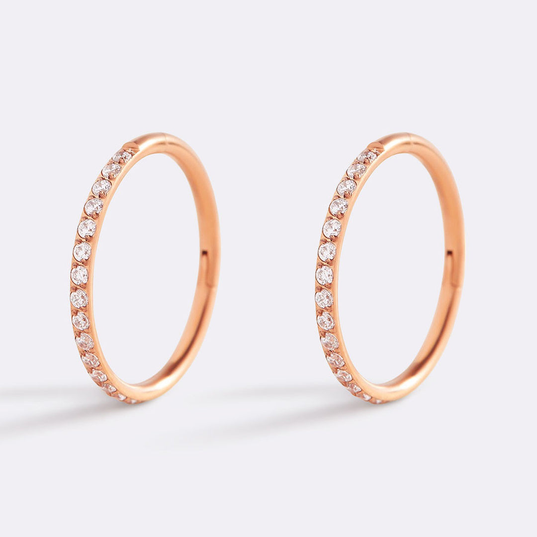 Mint & Lily Eternity Crystal Cartilage Hoop Earrings | 16g