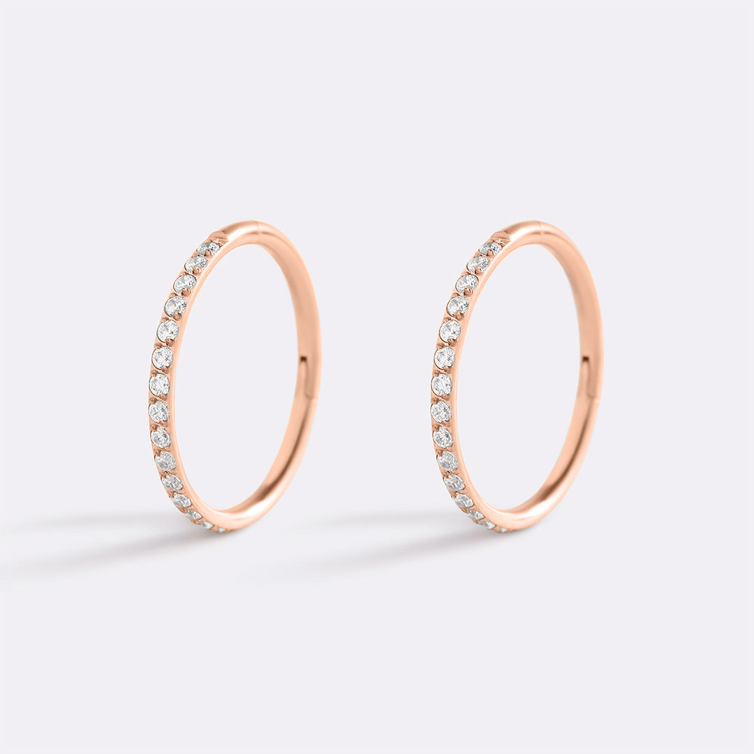 Mint & Lily Eternity Crystal Cartilage Hoop Earrings | 16g