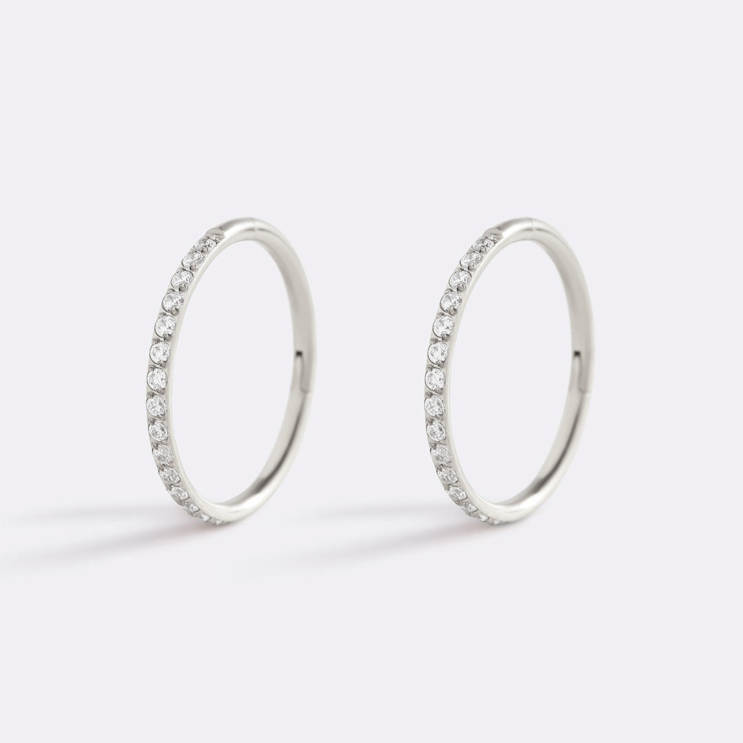 Mint & Lily Eternity Crystal Cartilage Hoop Earrings | 16g