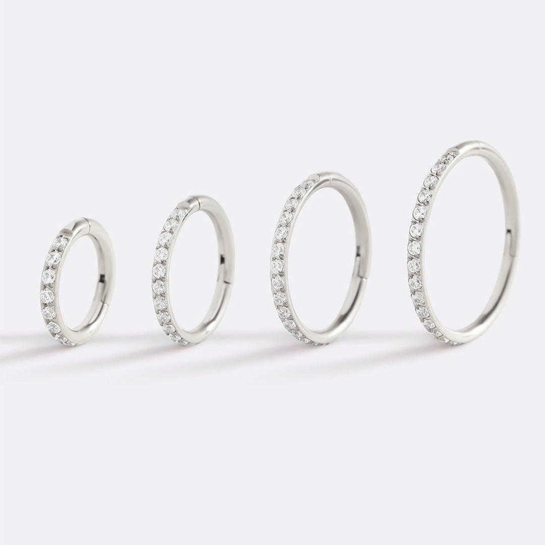 Mint & Lily Eternity Crystal Cartilage Hoop Earrings | 16g
