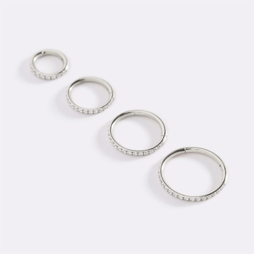 Mint & Lily Eternity Crystal Cartilage Hoop Earrings | 16g