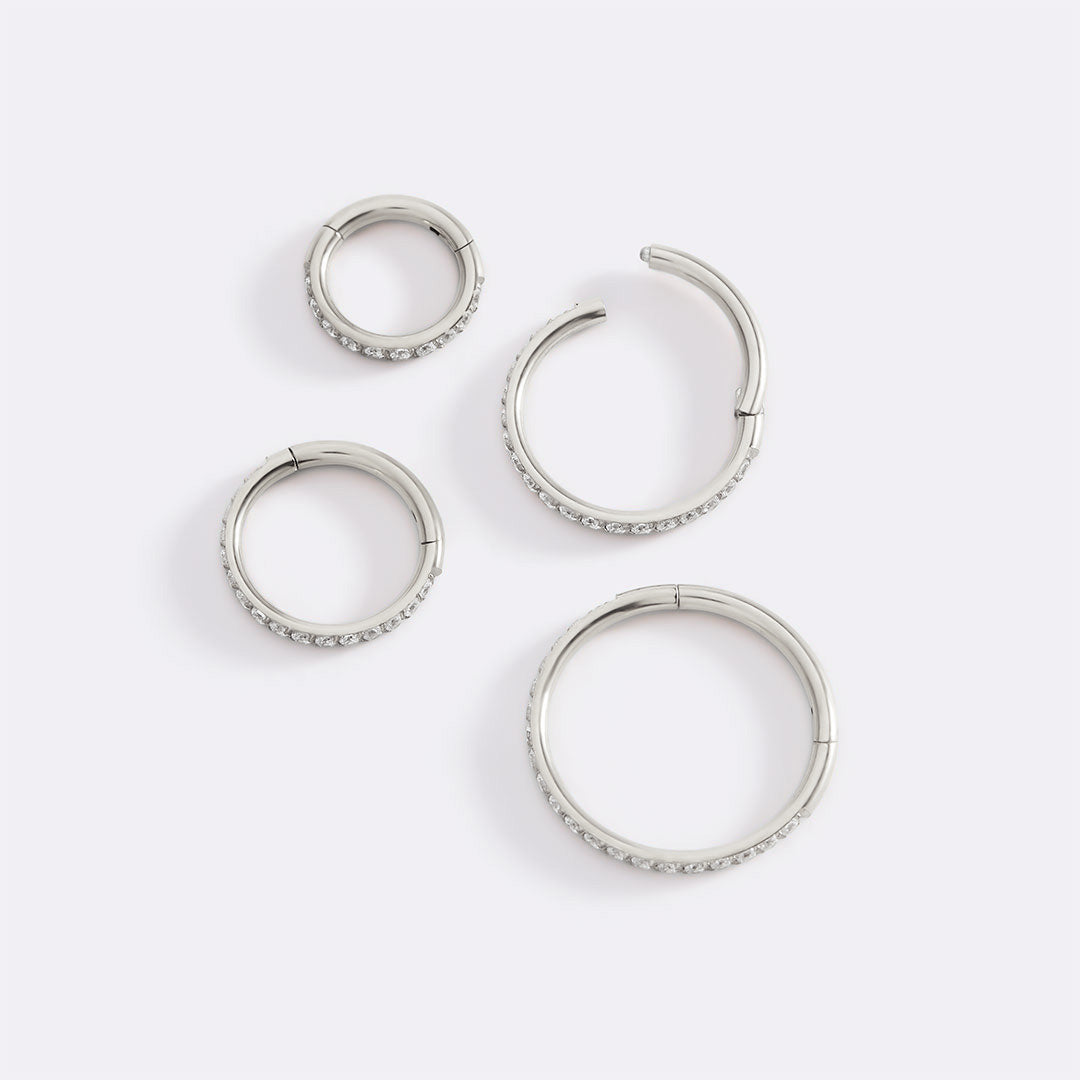 Mint & Lily Eternity Crystal Cartilage Hoop Earrings | 16g