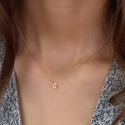 Mint & Lily Tiny Script Initial Necklace